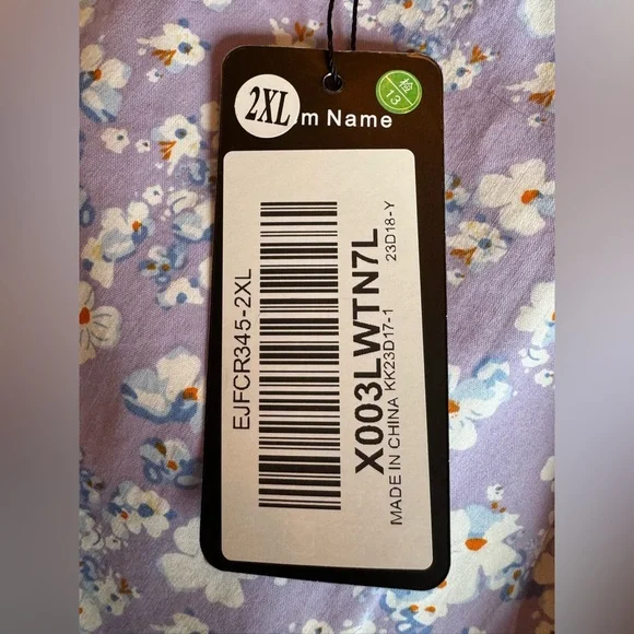 Yesno Lilac Floral Short-Sleeve Flowy Maxi Dress - Casual Women’s Dress 2X - Picture 8 of 8